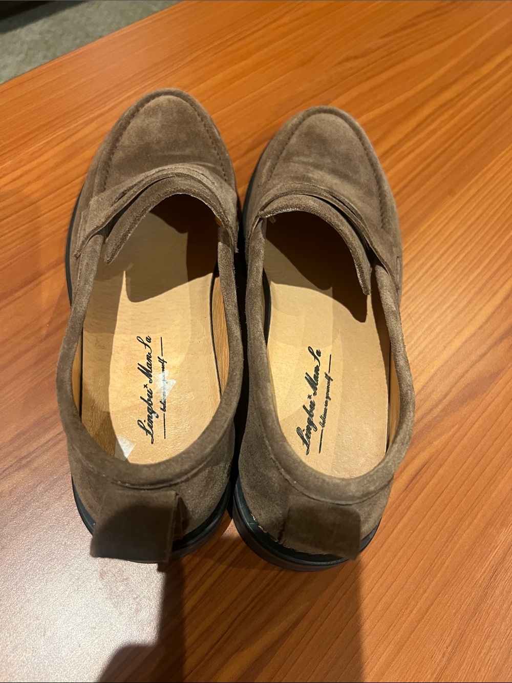 Men's Suede Penny Loafers in Brown - Picture 5 of 6